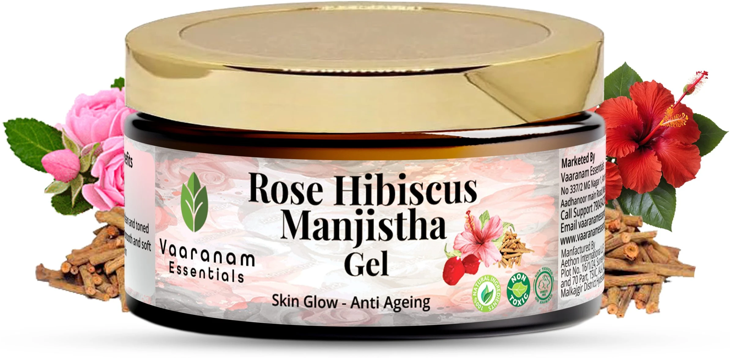 Rose hibiscus manjistha gel Image 2 copy